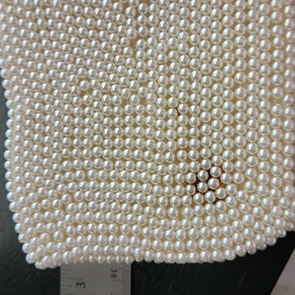 1960's vintage beaded faux pearls clutch bag made in Japan - Picture 9 of 9